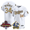 Men's Dodgers 2024 World Series Champions & Jackie Robinson Patch Vapor Premier Limited Jersey - All Stitched