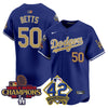 Men's Dodgers 2024 World Series Champions & Jackie Robinson Patch Vapor Premier Limited Jersey - All Stitched
