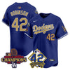 Men's Dodgers 2024 World Series Champions & Jackie Robinson Patch Vapor Premier Limited Jersey - All Stitched