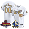Dodgers 2024 World Series Champions & Jackie Robinson Patch Vapor Premier Limited Custom Jersey - All Stitched