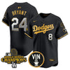 Men's Dodgers 2025 Vin Scully & #34 Fernando Patch Gold Vapor Premier Limited Jersey - All Stitched