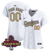 Dodgers 2025 Gold Vapor Premier Limited Custom Jersey - All Stitched