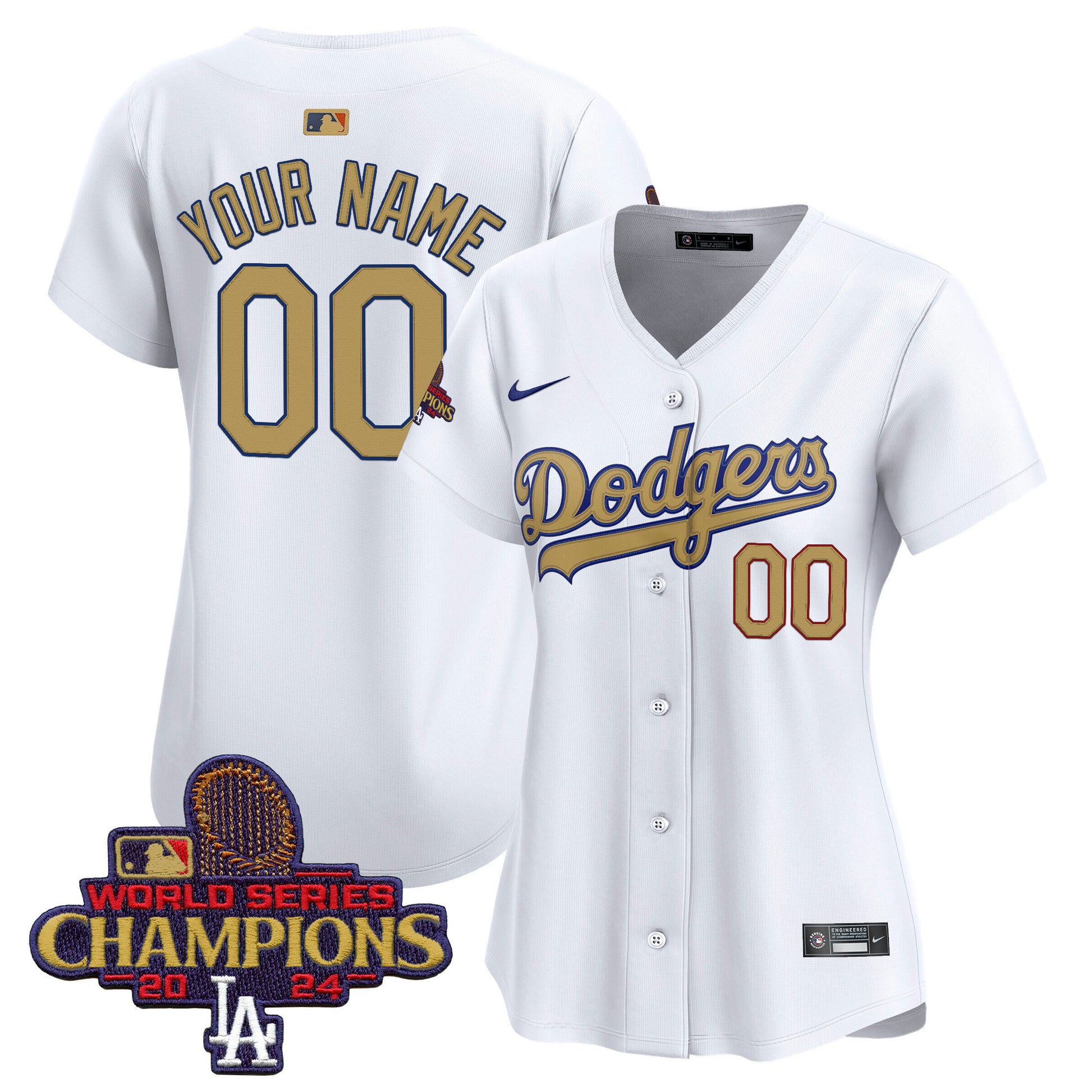 Dodgers 2025 Gold Vapor Premier Limited Custom Jersey - All Stitched