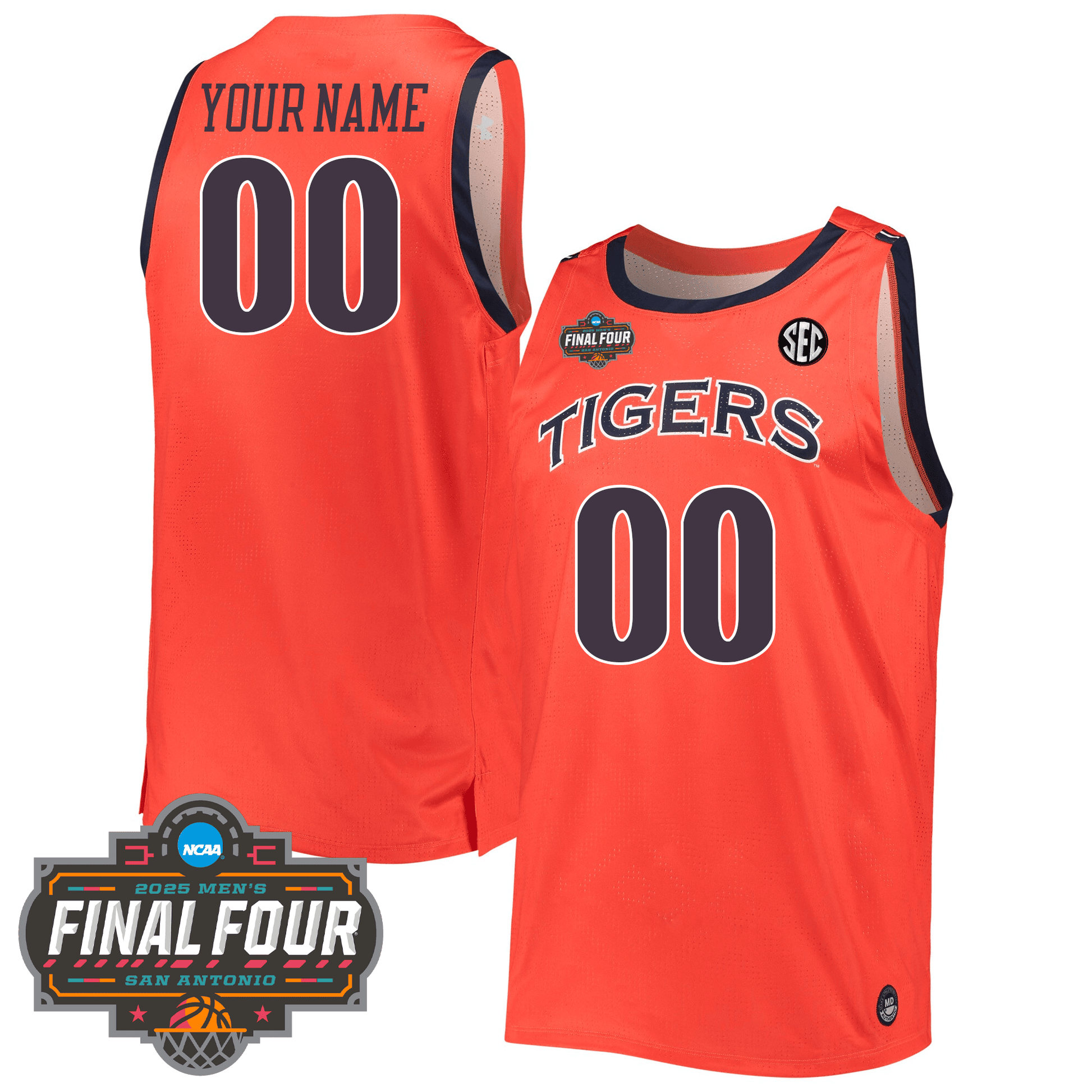 Men's Auburn Tigers Men's Basketball 24/25 Jersey - Final Four Patch