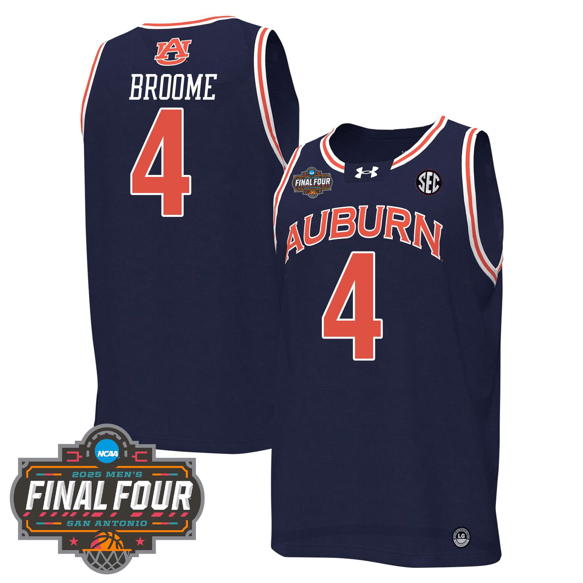 Men's Auburn Tigers Men's Basketball 24/25 Jersey - Final Four Patch