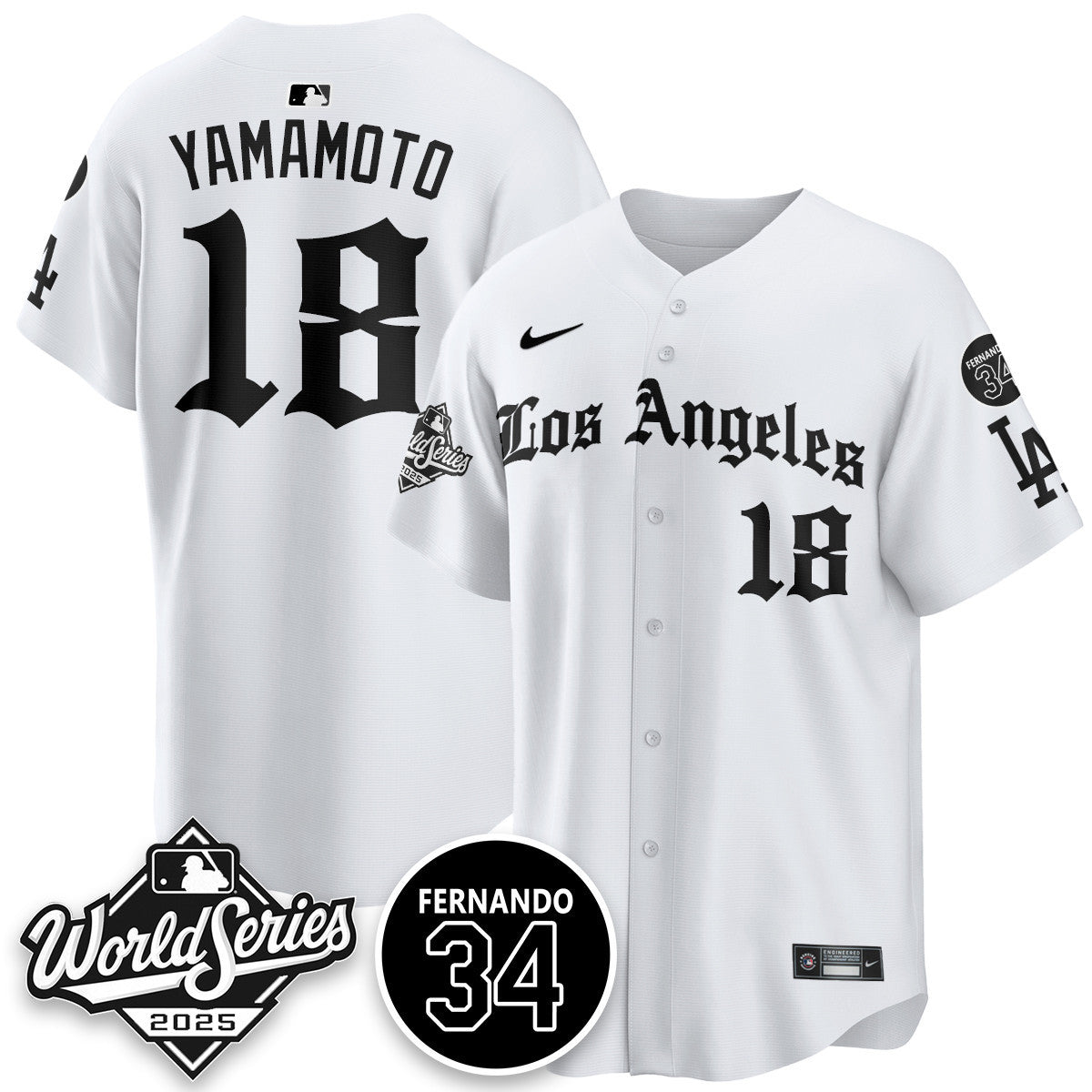Los Angeles Dodgers 2025 Gothic NL Champions Jersey - All Stitched