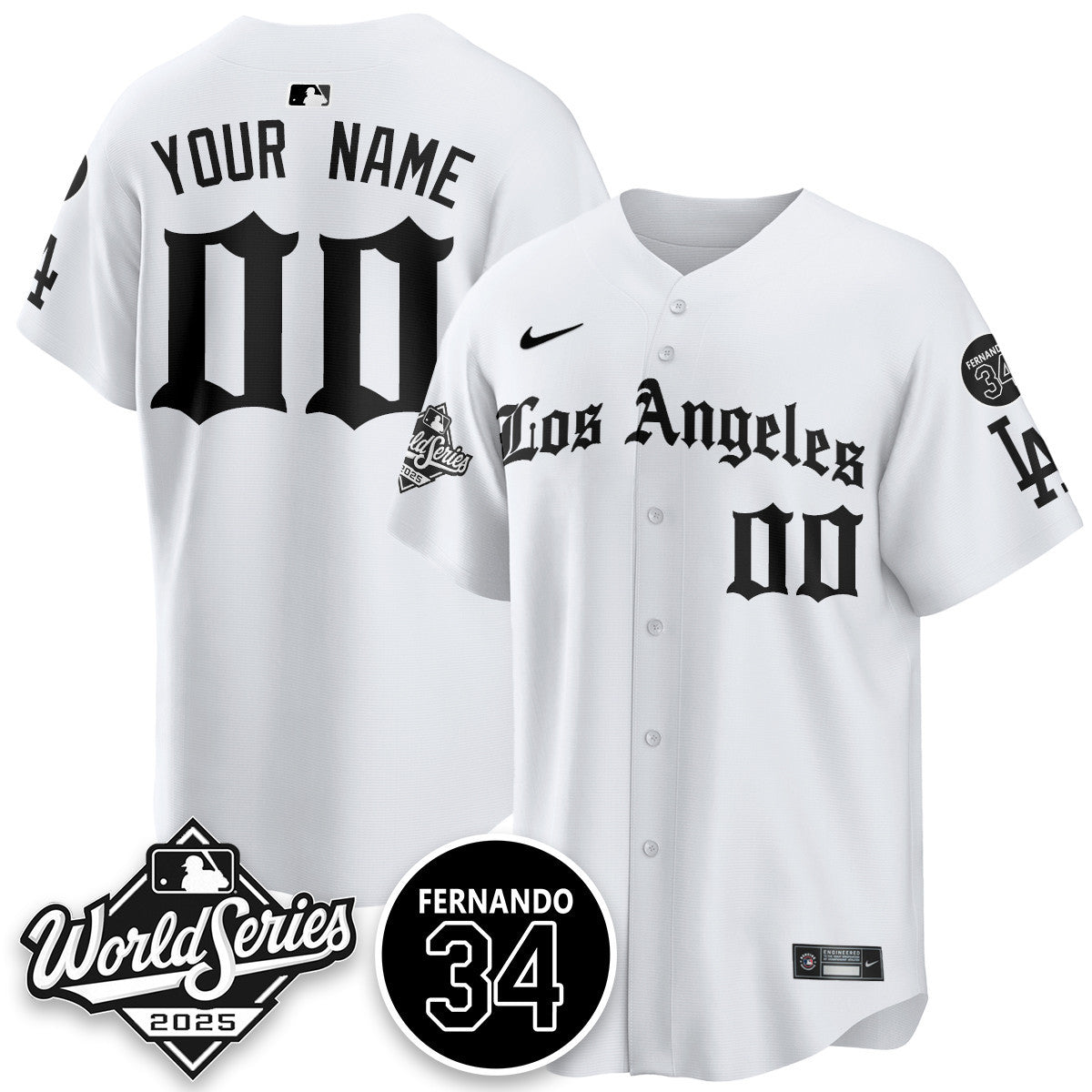 Los Angeles Dodgers 2025 Gothic NL Champions Jersey - All Stitched