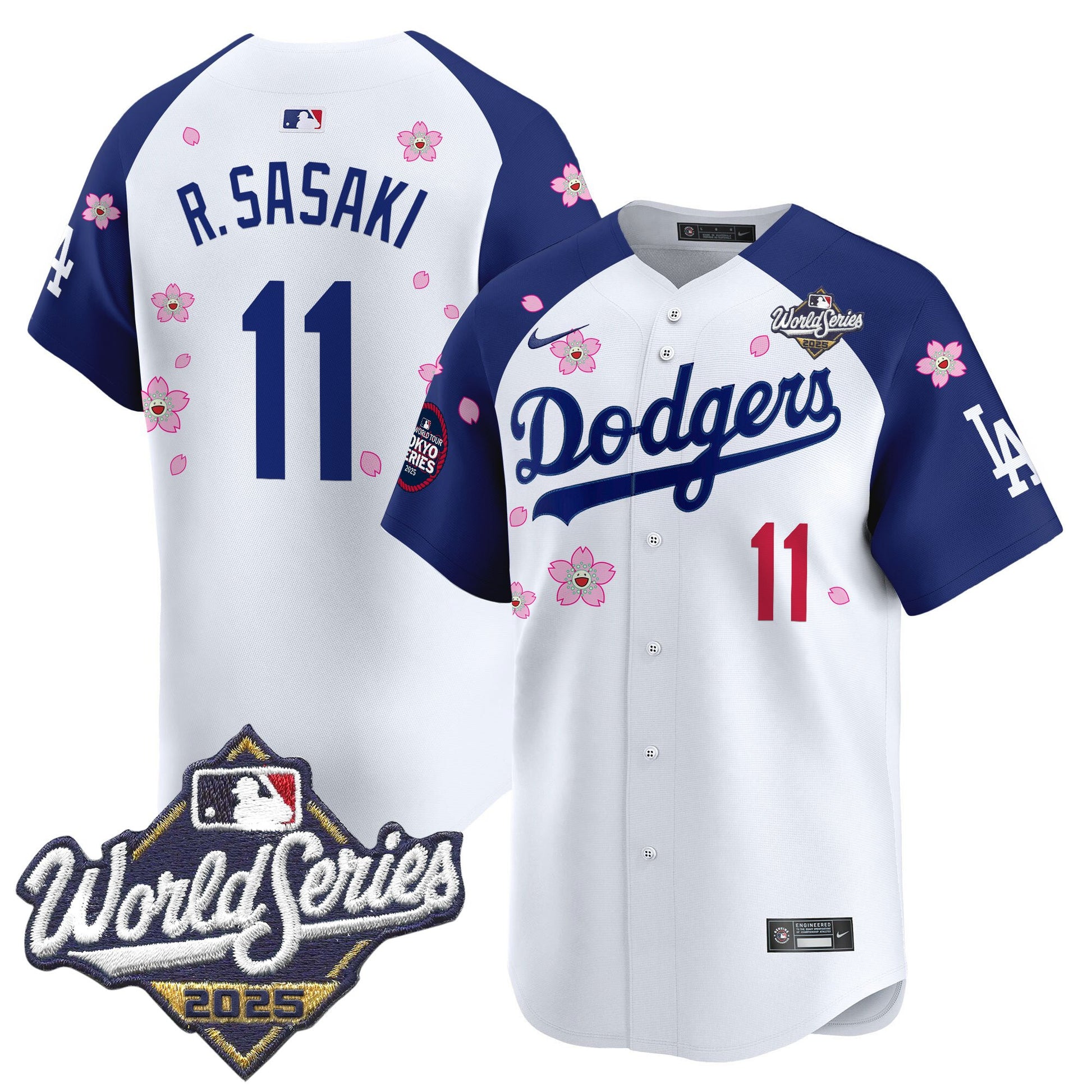 Men's Dodgers 2025 World Series x Tokyo Series Vapor Premier Limited Jersey V2 - All Stitched