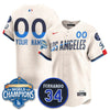 Los Angeles Dodgers 2025 Back To Back Champions Custom Jersey - All Stitched