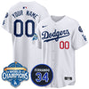 Los Angeles Dodgers 2025 Back To Back Champions Custom Jersey - All Stitched