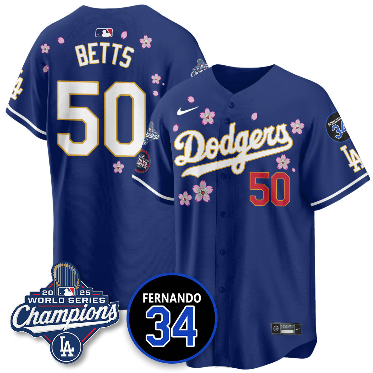 Los Angeles Dodgers Tokyo 2025 World Series Champions Jersey - All Stitched