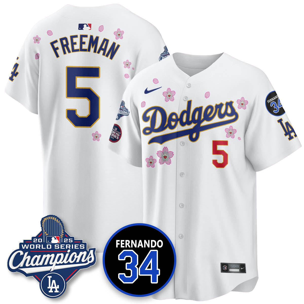 Los Angeles Dodgers Tokyo 2025 World Series Champions Jersey - All Stitched