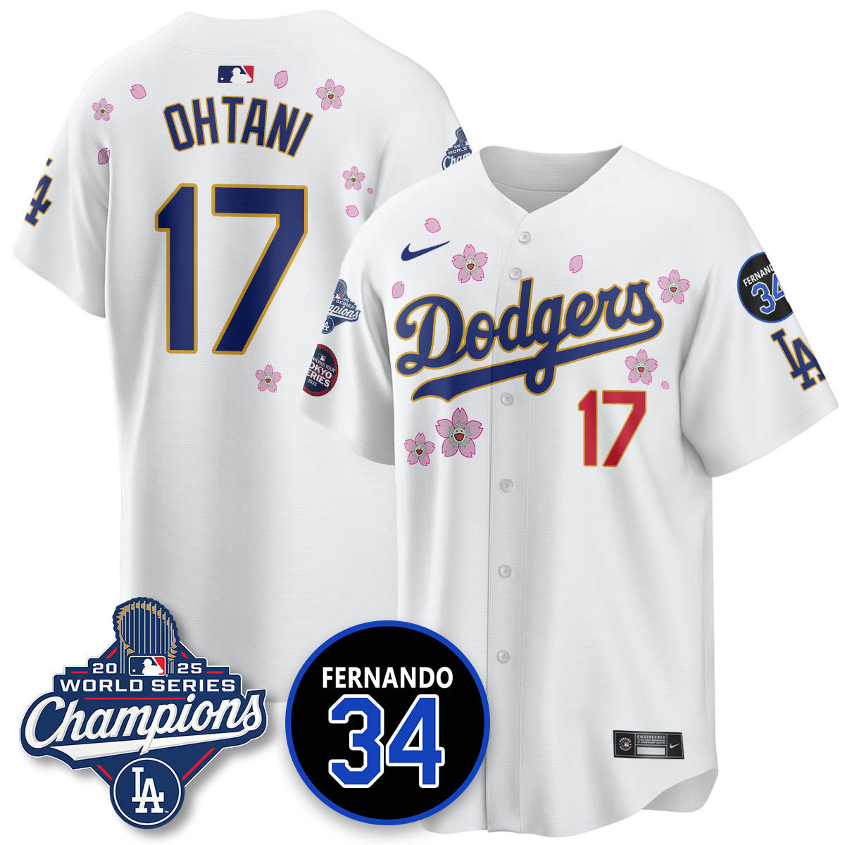 Los Angeles Dodgers Tokyo 2025 World Series Champions Jersey - All Stitched