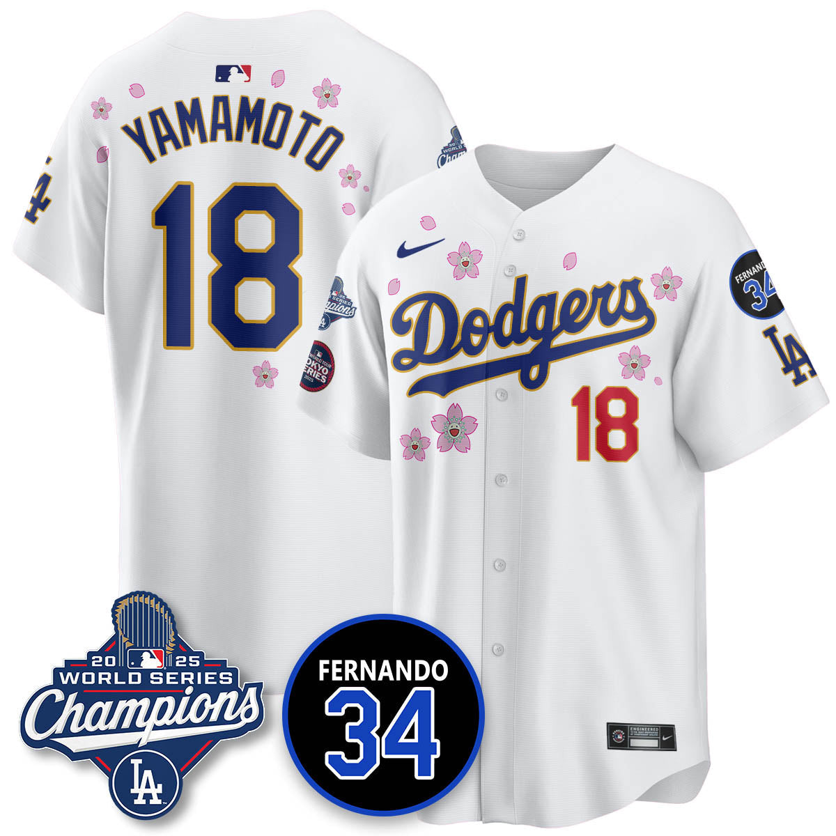 Los Angeles Dodgers Tokyo 2025 World Series Champions Jersey - All Stitched