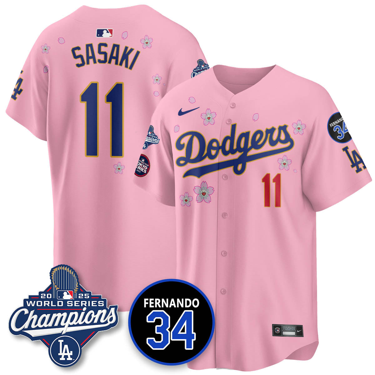 Los Angeles Dodgers Tokyo 2025 World Series Champions Jersey - All Stitched