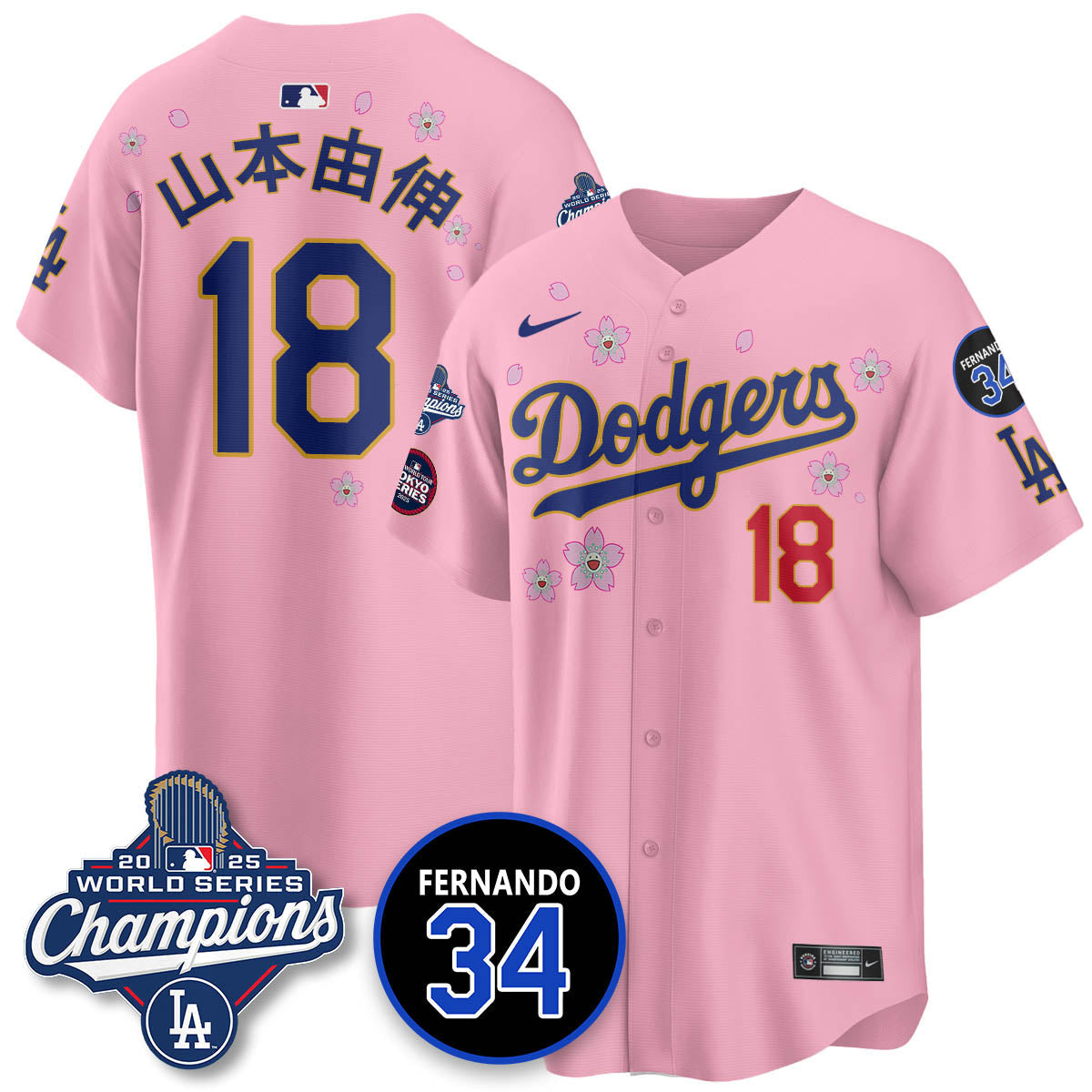 Los Angeles Dodgers Tokyo 2025 World Series Champions Jersey - All Stitched