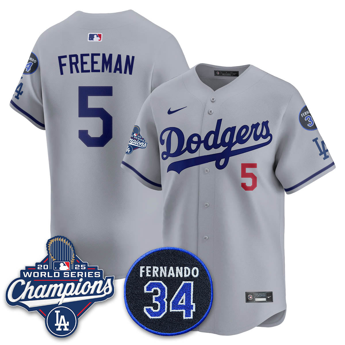 Los Angeles Dodgers 2025 World Series Champions Jersey - All Stitched