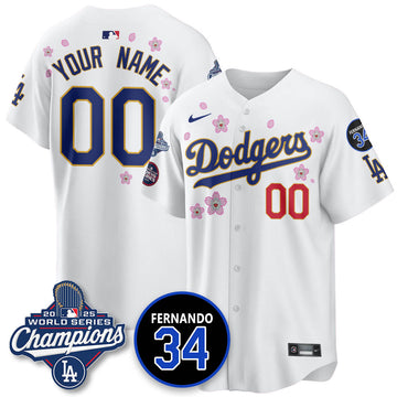 Los Angeles Dodgers Tokyo 2025 World Series Champions Custom Jersey - All Stitched