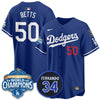 Los Angeles Dodgers 2025 Back To Back Champions Jersey - All Stitched