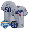 Los Angeles Dodgers 2025 Back To Back Champions Jersey - All Stitched