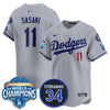 Los Angeles Dodgers 2025 Back To Back Champions Jersey - All Stitched