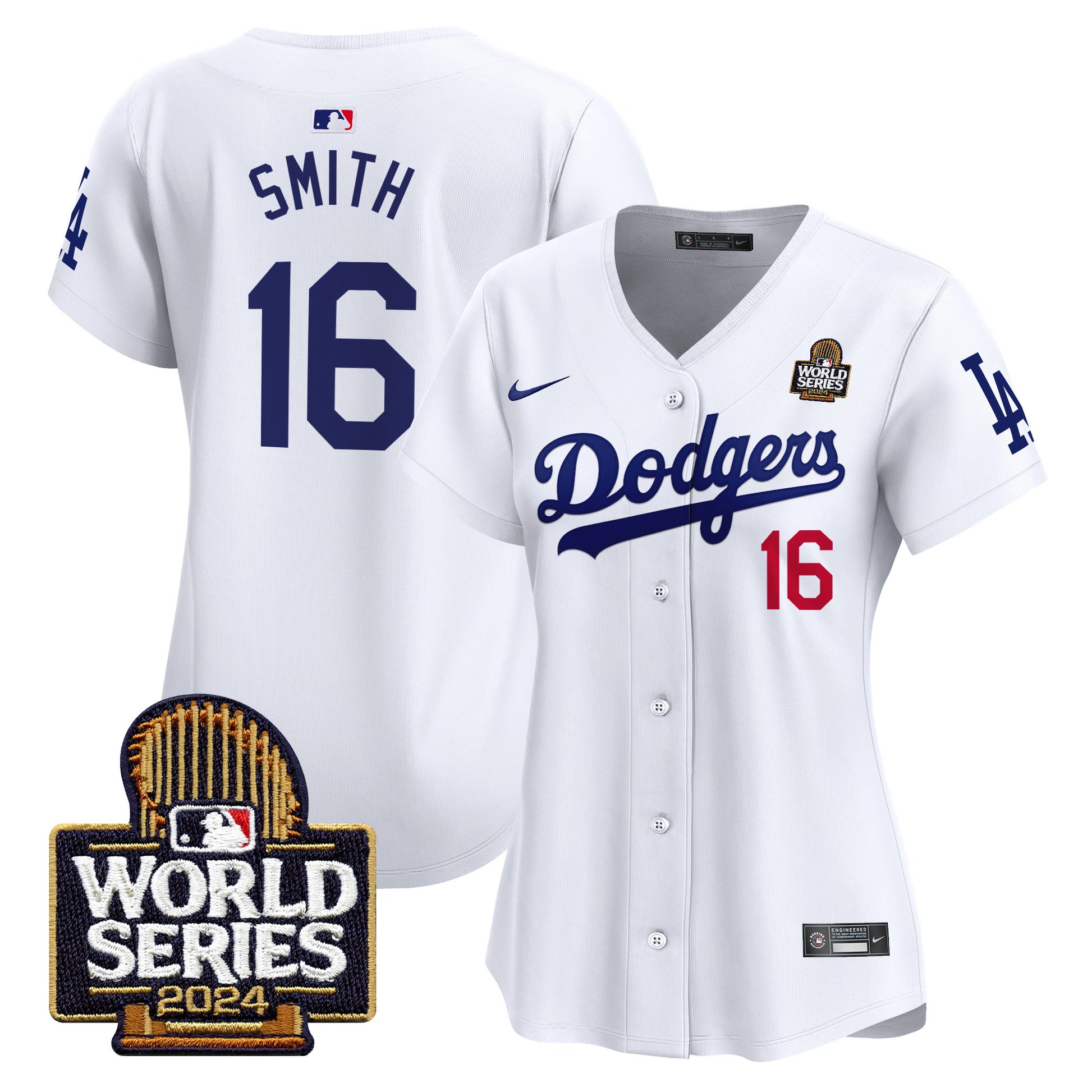 Women's Dodgers 2024 World Series Vapor Premier Limited Jersey V2 - All Stitched
