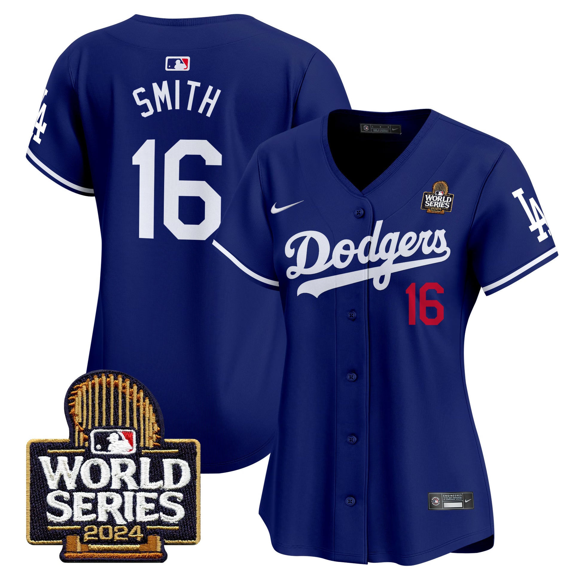 Women's Dodgers 2024 World Series Vapor Premier Limited Jersey V2 - All Stitched