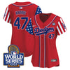 Women's Dodgers American Style 2024 World Series Vapor Premier Limited Jersey V2 - All Stitched