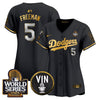 Women's Dodgers 2024 World Series Gold Trim Vapor Premier Limited Jersey V2 - All Stitched