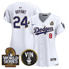 Women's Dodgers 2024 World Series Gold Trim Vapor Premier Limited Jersey V2 - All Stitched