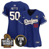 Women's Dodgers 2024 World Series Gold Trim Vapor Premier Limited Jersey V2 - All Stitched