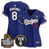 Women's Dodgers 2024 World Series Gold Trim Vapor Premier Limited Jersey V2 - All Stitched