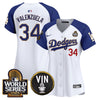 Women's Dodgers 2024 World Series Gold Trim Vapor Premier Limited Jersey V2 - All Stitched