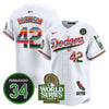 Men's Dodgers Mexico Fernando Memorial & 2024 World Series Patch Vapor Premier Limited Jersey - All Stitched
