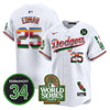 Men's Dodgers Mexico Fernando Memorial & 2024 World Series Patch Vapor Premier Limited Jersey - All Stitched
