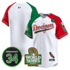 Men's Dodgers Mexico Fernando Memorial & 2024 World Series Patch Vapor Premier Limited Jersey - All Stitched