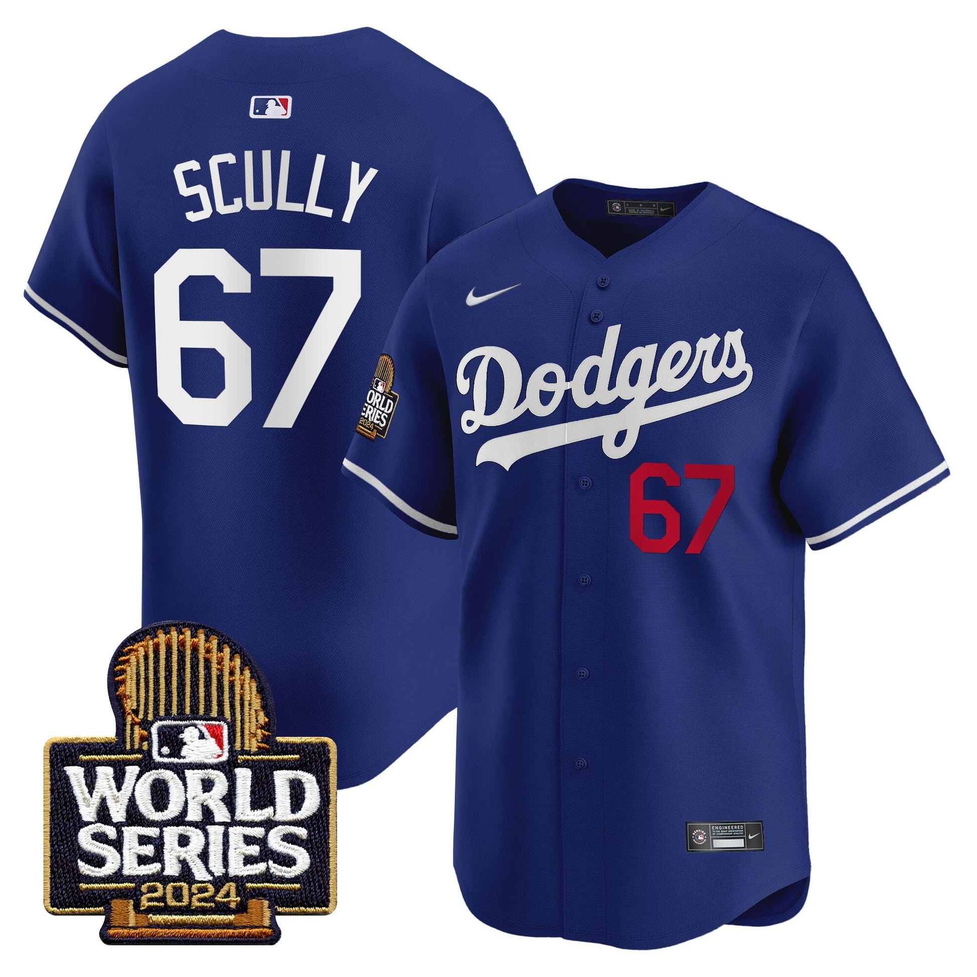 Men's Dodgers 2024 World Series Vapor Premier Limited Jersey - All Stitched