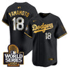 Men's Dodgers 2024 World Series Gold Trim Vapor Premier Limited Jersey - All Stitched