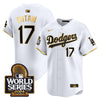 Men's Dodgers 2024 World Series Gold Trim Vapor Premier Limited Jersey - All Stitched