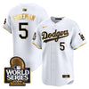 Men's Dodgers 2024 World Series Gold Trim Vapor Premier Limited Jersey - All Stitched