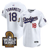 Men's Dodgers 2024 World Series Gold Trim Vapor Premier Limited Jersey - All Stitched