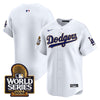 Men's Dodgers 2024 World Series Gold Trim Vapor Premier Limited Jersey - All Stitched