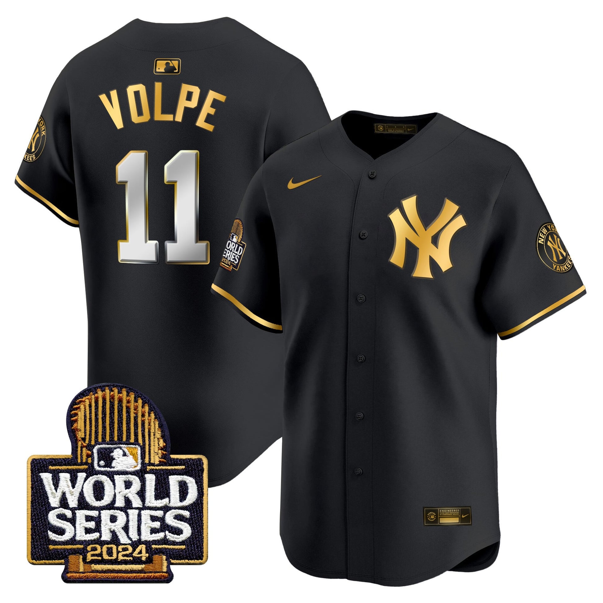 Men's Yankees 2024 World Series Vapor Premier Limited Jersey - All Stitched