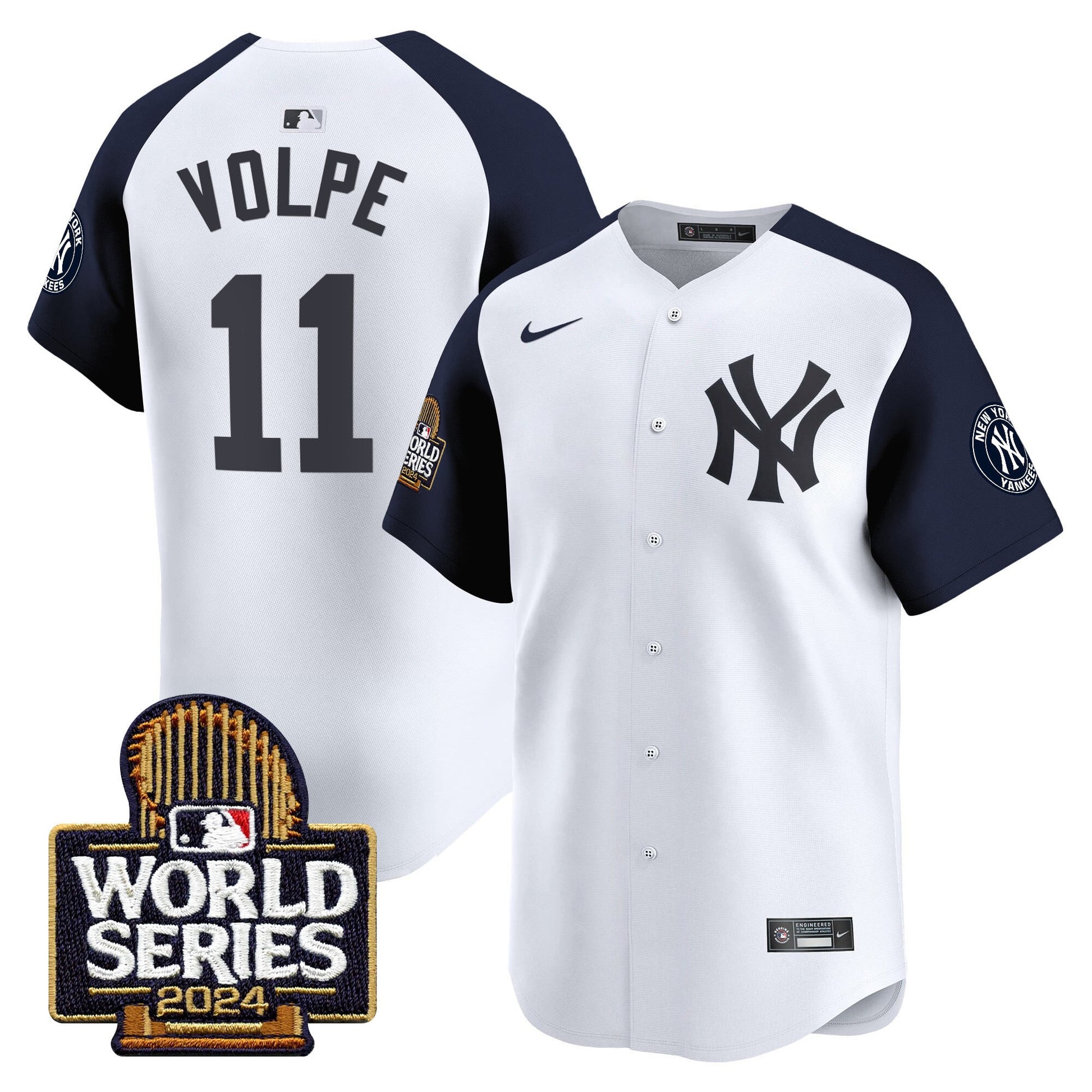 Men's Yankees 2024 World Series Vapor Premier Limited Jersey - All Stitched