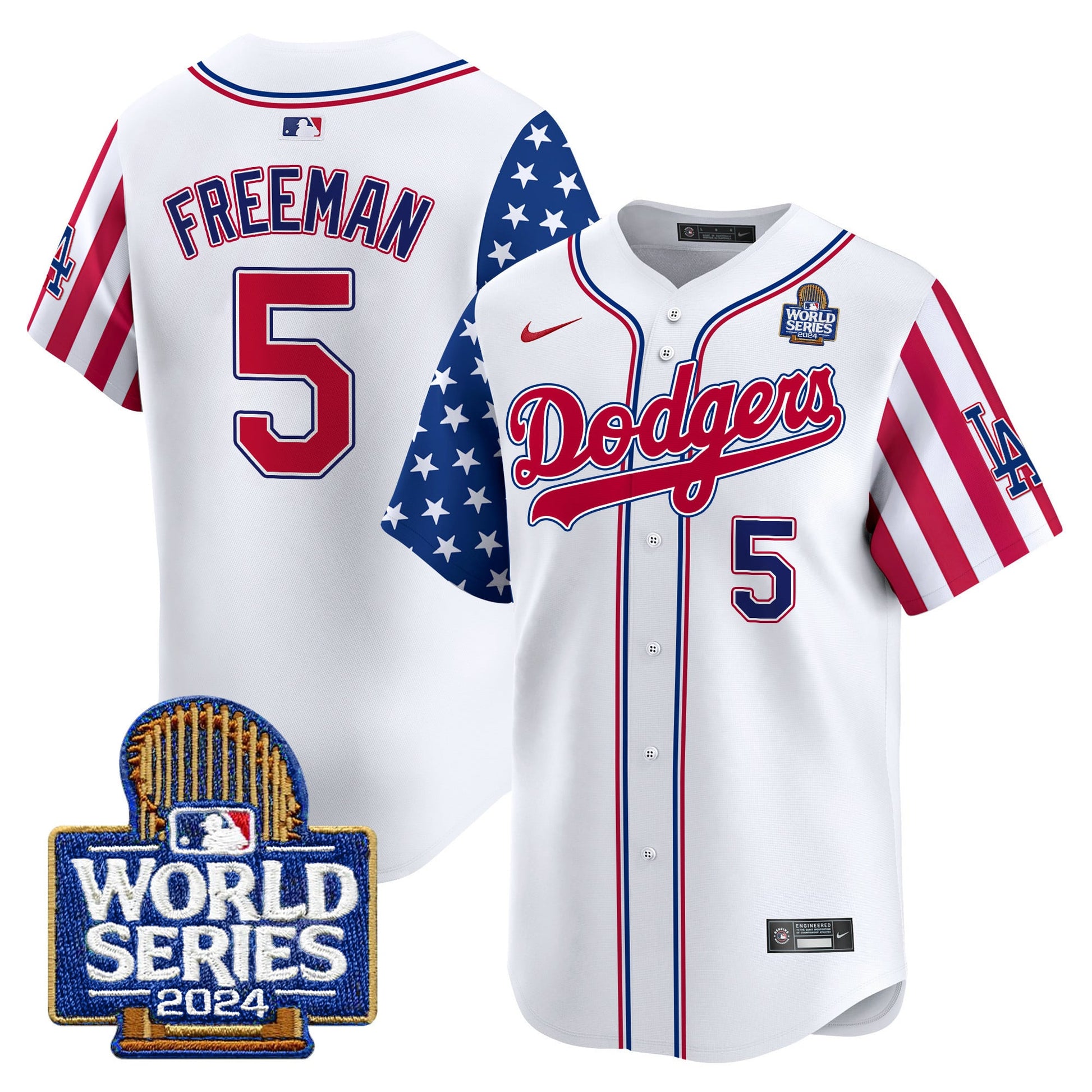 Men's Dodgers American Style 2024 World Series Vapor Premier Limited Jersey V2 - All Stitched
