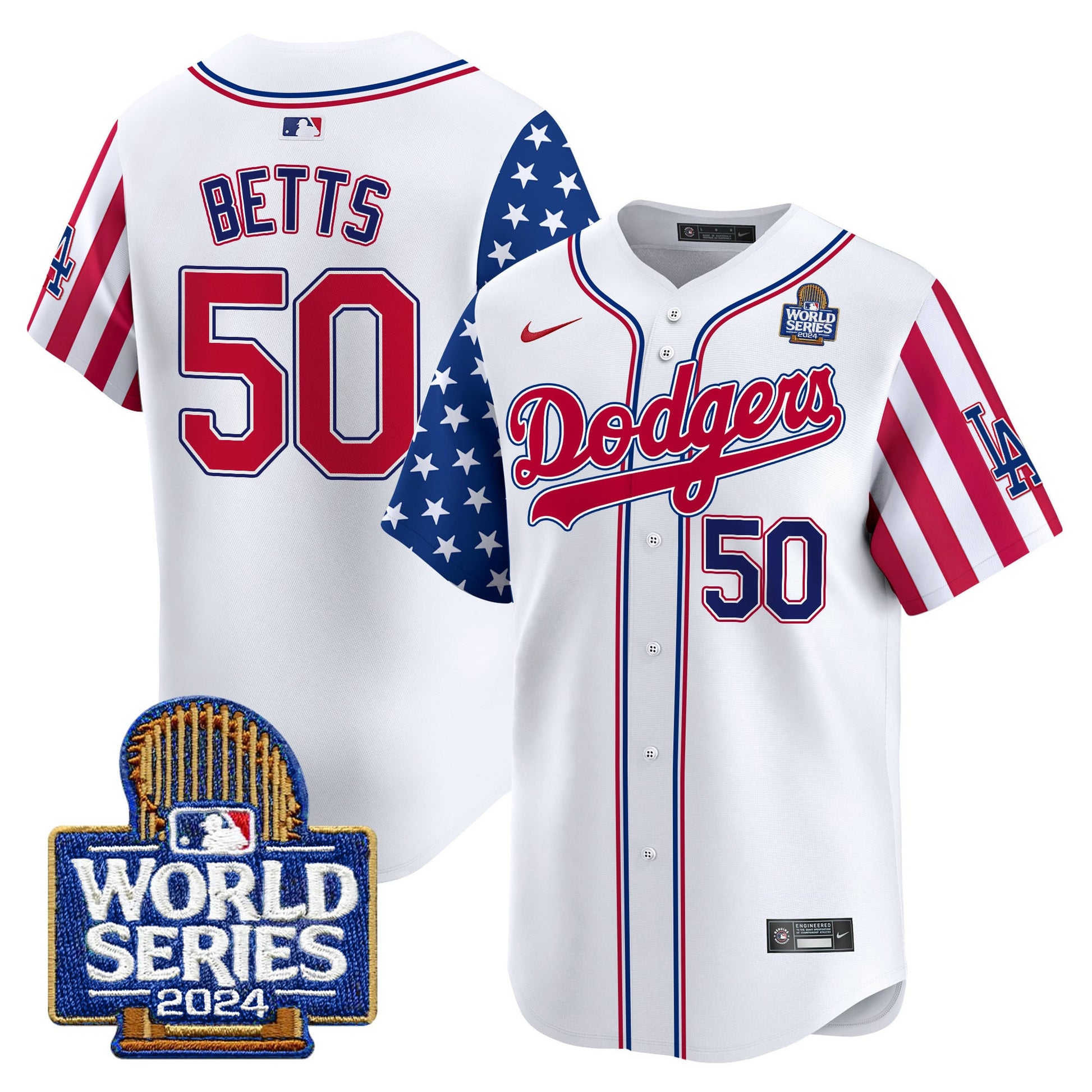 Men's Dodgers American Style 2024 World Series Vapor Premier Limited Jersey V2 - All Stitched