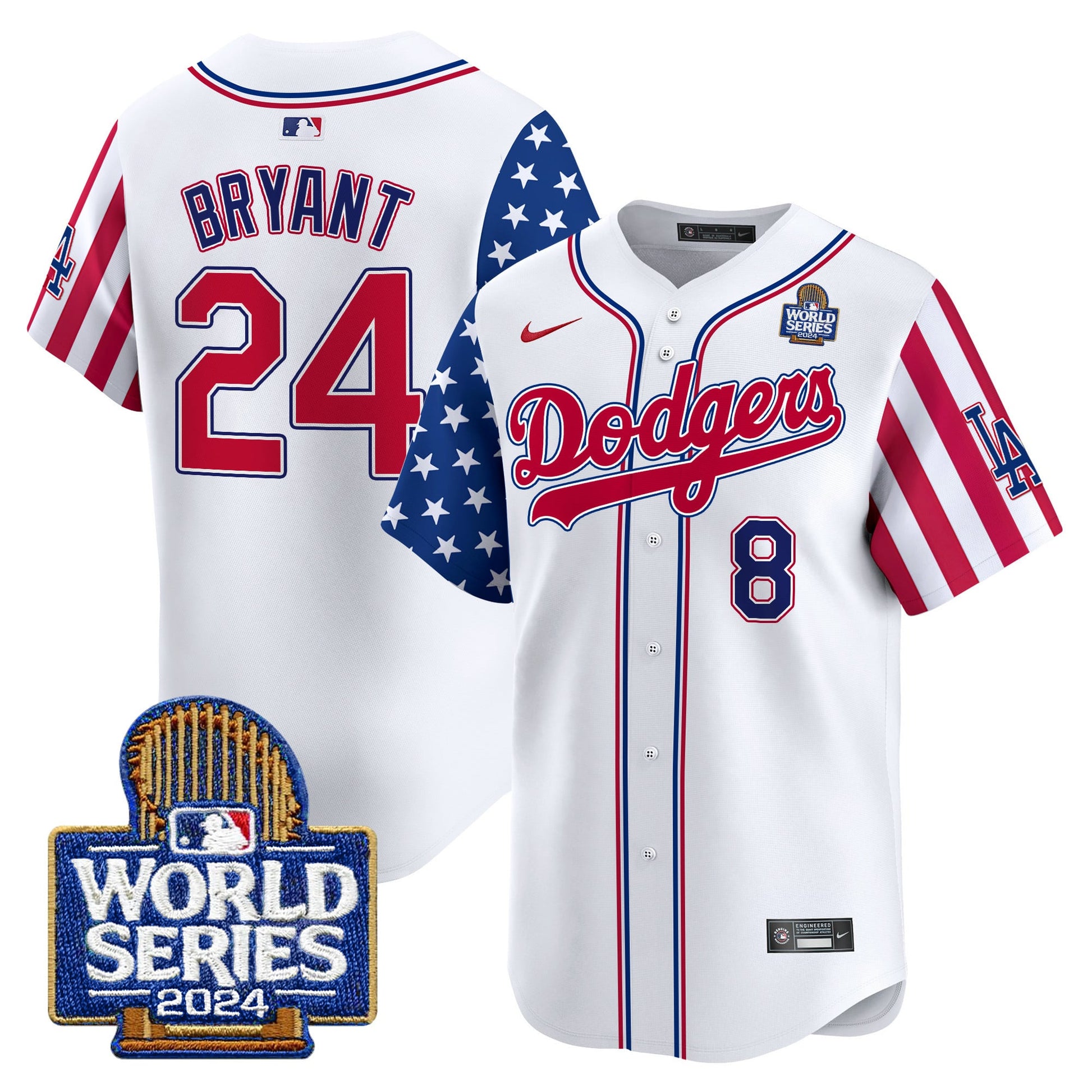 Men's Dodgers American Style 2024 World Series Vapor Premier Limited Jersey V2 - All Stitched