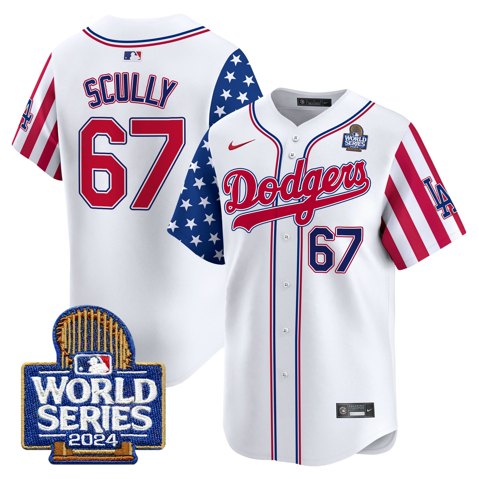 Men's Dodgers American Style 2024 World Series Vapor Premier Limited Jersey V2 - All Stitched