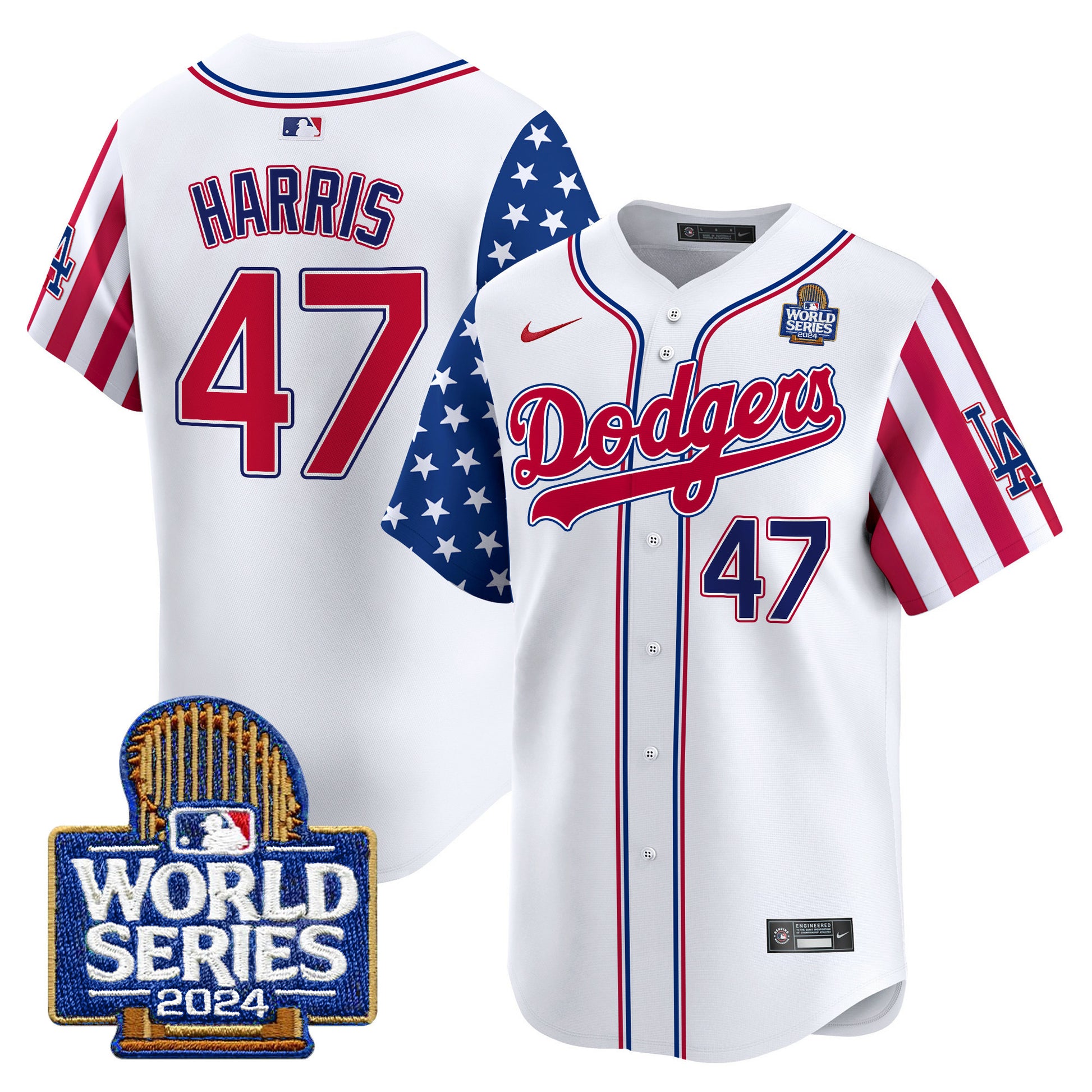 Men's Dodgers American Style 2024 World Series Vapor Premier Limited Jersey V2 - All Stitched