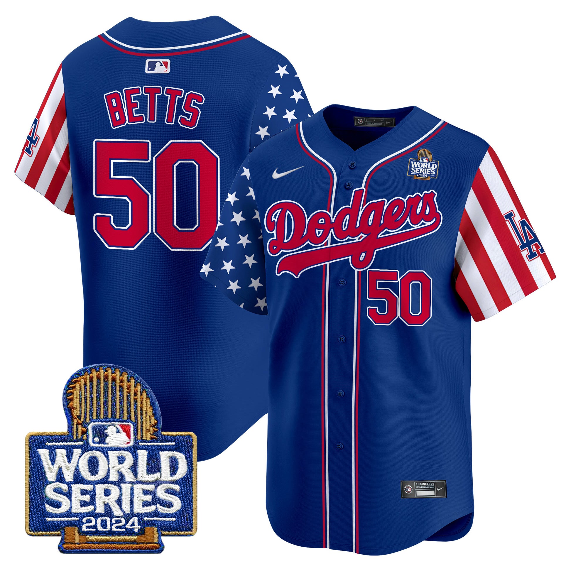 Men's Dodgers American Style 2024 World Series Vapor Premier Limited Jersey V2 - All Stitched